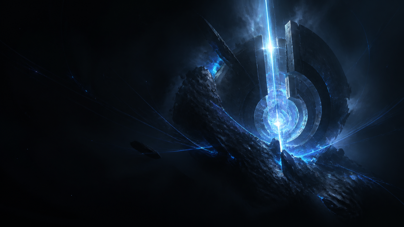 A dark emerging world energized by blue light